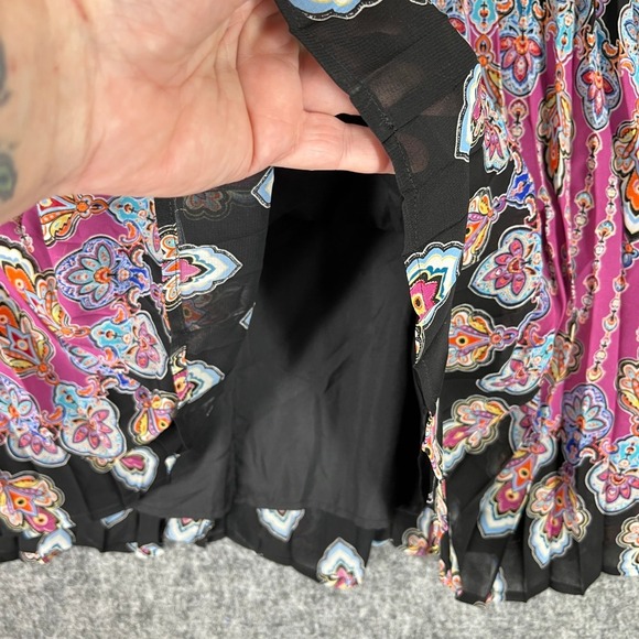 Nicole By‎ Nicole Miller Womens 6 Boho Pleated Shift Dress Retro Festival Chic - Picture 6 of 11